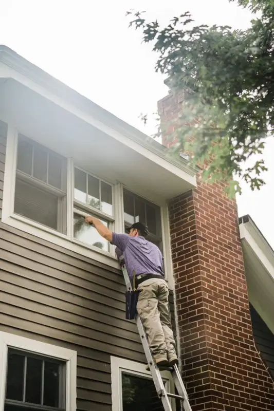 Window Genie tech doing residential window cleaning in Roseville, CA