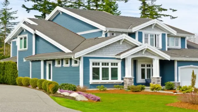 Home exterior with after siding cleaning services.