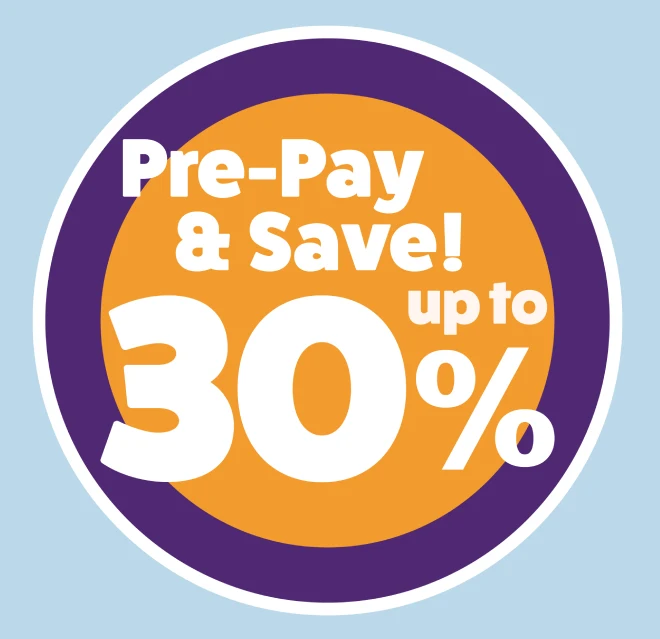 Window Genie Pre-Pay and Save up to 30% badge.